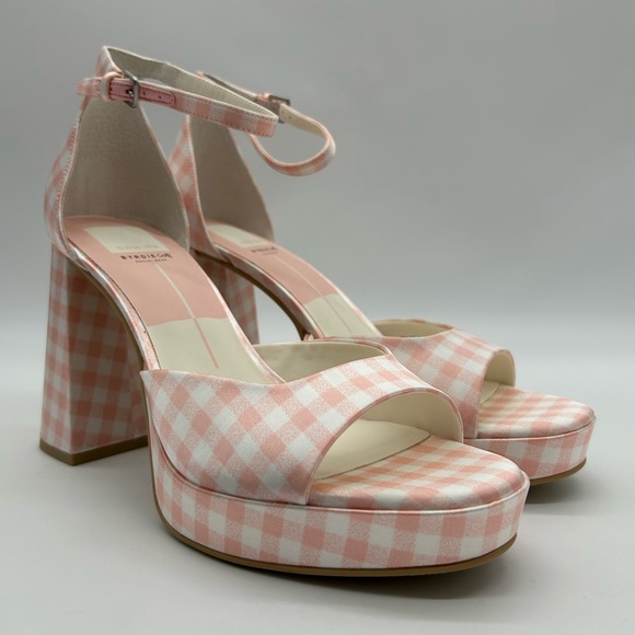 Dolce Vita Byrdie Golf Pink Gingham Platform Heels | 90s Style | Size 8.5 NWB - Picture 4 of 15